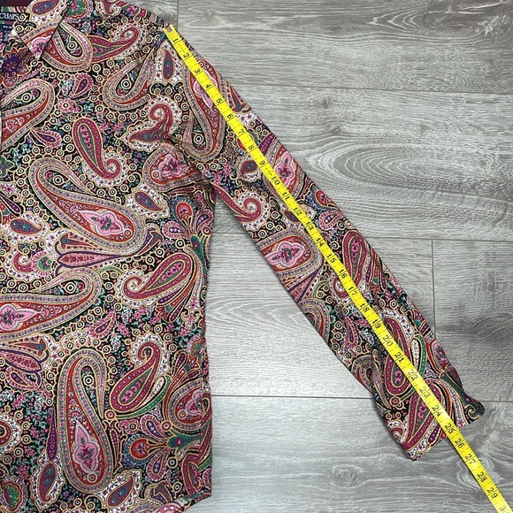 NWOT Chaps No Iron Paisley Long Sleeve Button Down Blouse XL - Picture 8 of 16